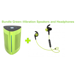 UJOY Bluetooth Vibration Speakers and in-ear headphones Bundle--Green